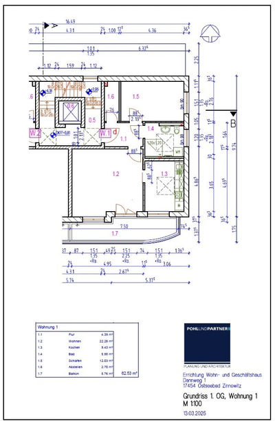 Grundriss WE 1