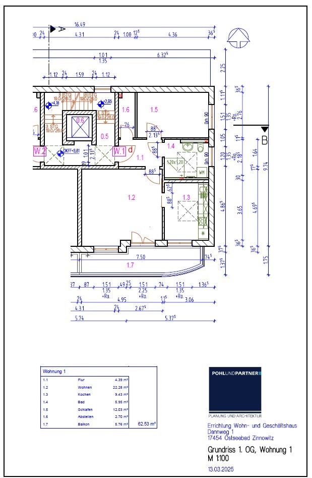 Grundriss WE 1